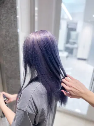 セミロング カラー ウルフ&レイヤー特化 まとまる美髪矯正のヘアスタイル