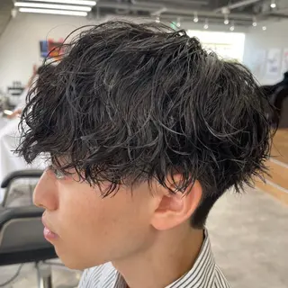 ショート パーマ メンズ メンズパーマ/波巻き 新潟/万代/夏芽🎀のヘアスタイル