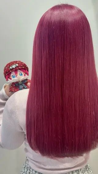 セミロング カラー インナーカラー 推し ブリーチ 髪質改善のヘアスタイル