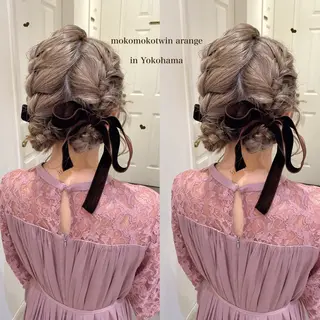 セミロング ヘアアレンジ シールエクステ横浜 🐏☁️miminaのヘアスタイル