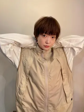 ショート カラー メンズカット メンズパーマのヘアスタイル
