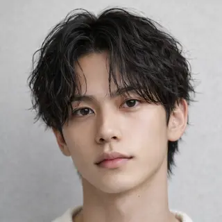 メンズ シャドウ/フェザー ニュアンスヘアメンズのヘアスタイル