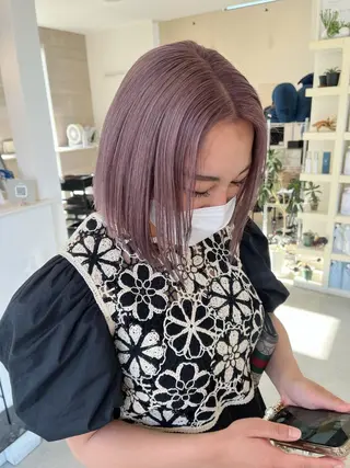 ミディアム カラー 長山 茉白のヘアスタイル