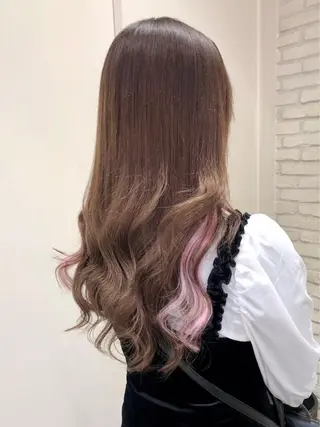 ロング ヘアアレンジ ミユ🎀長さ出し 🎨デザインカラーのヘアスタイル