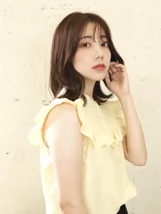 ミディアム 🤎韓国ヘア ベージュ まゆか🤎のヘアスタイル