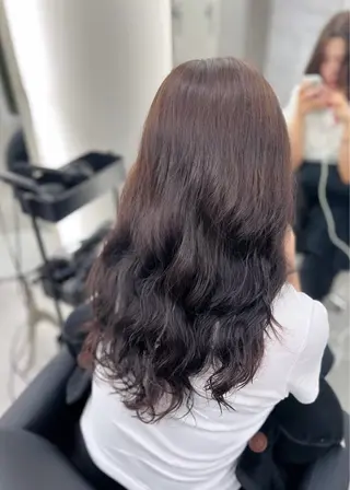 ロング パーマ eco/透明感/ 髪質改善/堀江のヘアスタイル