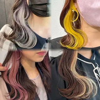 ミディアム カラー インナーカラー/レイ ヤーカット♡/マキシのヘアスタイル