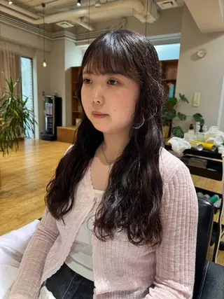 ロング 大人可愛い♡コテ巻き パーマ🌼杉田 萌恵のヘアスタイル