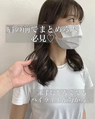 ミディアム カラー ☀️東京→岡崎☀️ ハイライト青山彪雅のヘアスタイル