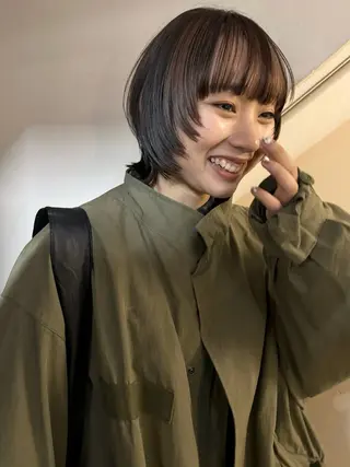 ショート カラー ヘアアレンジ 丸山渉/表参道 レイヤーボブのヘアスタイル
