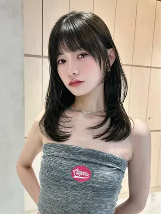 ミディアム ブリーチなしW🎀 髪質改善／はのんのヘアスタイル