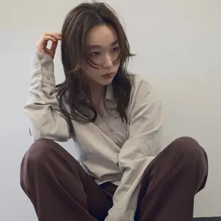 セミロング パーマ パーマ/透明感カラー 元町🌱takutoのヘアスタイル