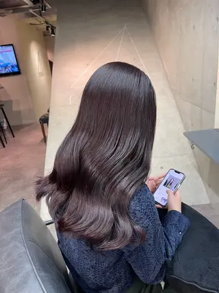 セミロング カラー 髪質改善/堀江 ケアカラーtoshiのヘアスタイル