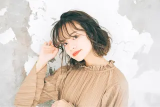ミディアム カラー パーマ ヘアアレンジ 【全席個室サロン】 NUMBER 天王寺のヘアスタイル