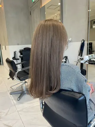 ロング オリーブ カラー✨有坂映哉のヘアスタイル