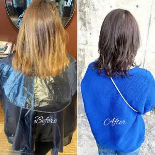 ミディアム カラー 日高 香織のヘアスタイル