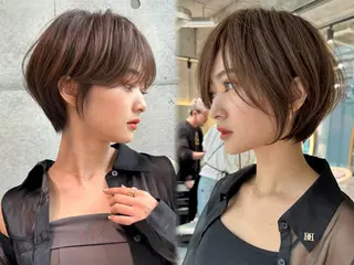 ショート カラー 🌟透明感カラー× 小顔カット いっせいのヘアスタイル