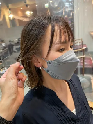 ミディアム カラー 福田 ジュンキのヘアスタイル