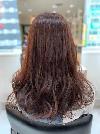 ロング カラー 髪質改善🩵艶髪 ストレート🩵山口のヘアスタイル
