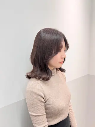 ミディアム カラー ヘアアレンジ 似合わせレイヤー/ 美髪縮毛矯正/ミナエのヘアスタイル