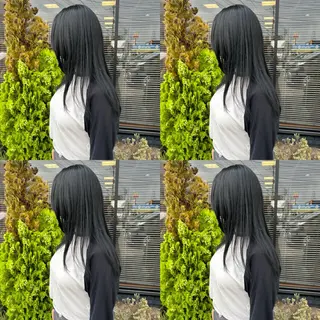 ロング カラー 河口 友里のヘアスタイル