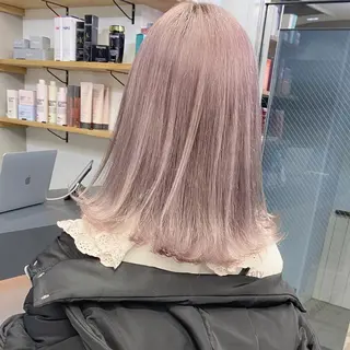 カラー ミディアム ♡韓国ヘア♡ ブリーチ✨ハイトーンのヘアスタイル