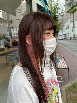 セミロング カラー TSUBASA▫️ ブリーチ#エクステのヘアスタイル