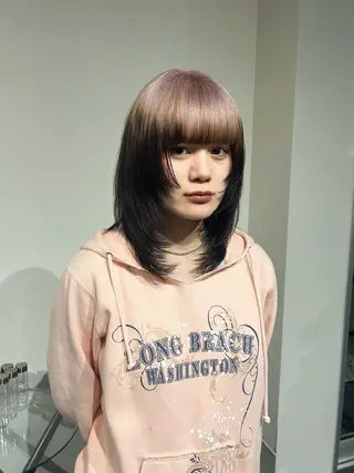 ミディアム カラー hinano ヒナノのヘアスタイル