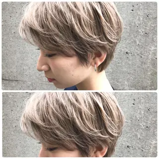 ショート カラー ボブ　ショート 特化 迫田紘史のヘアスタイル