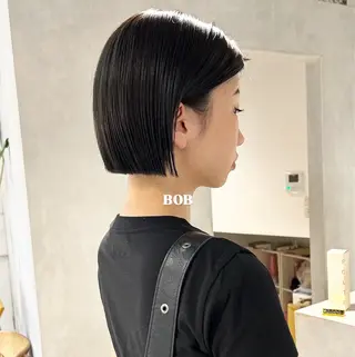 ショート カラー 切りっぱなしBOB 職人💜Anzuのヘアスタイル