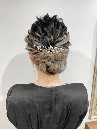 ミディアム ヘアアレンジ ヘアアレンジ にいた　かづしげのヘアスタイル
