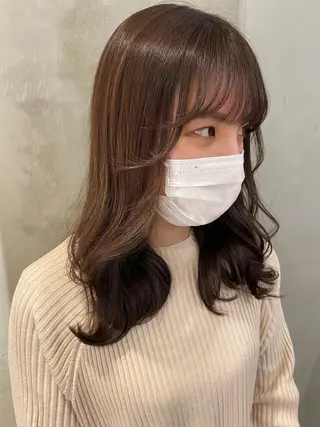 ミディアム 顔周りカット・相談 レイヤーも◎しずくのヘアスタイル