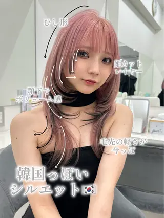 ロング 平成ギャル×韓国 mix💖MIKUのヘアスタイル