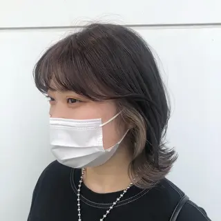 ミディアム カラー カトウ ユウカのヘアスタイル