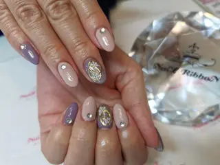 ネイル ネイルリボン 受付スタッフのネイルデザイン