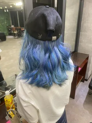 セミロング カラー シールエクステ特化 ハイトーン、NANAのヘアスタイル