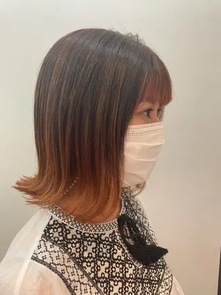 ミディアム カラー ショート/脱白髪染め ☆宇﨑悠実のヘアスタイル
