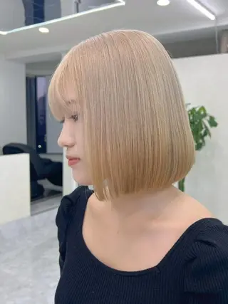 ミディアム カラー 髪質改善ストレート髪 質改善カラー特化中崎のヘアスタイル