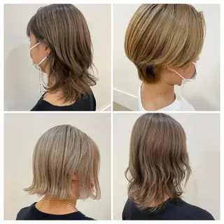 カラー ゆめ ベージュカラーのヘアスタイル
