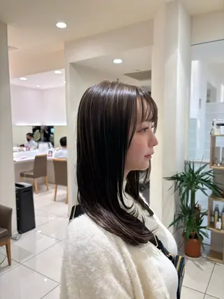 セミロング カラー 縮毛矯正/艶髪/ チホリのヘアスタイル
