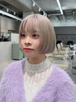 ショート カラー レイヤー／大宮／韓国 🤍AYA🤍のヘアスタイル