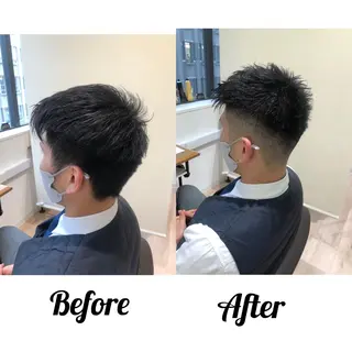 ショート カラー パーマ メンズ 関西センターパート メンズモデル募集のヘアスタイル