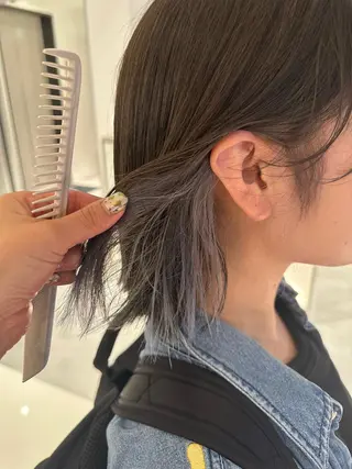 ミディアム カラー ヘアアレンジ オリーブ透明感カラー 表参道/MIKUのヘアスタイル