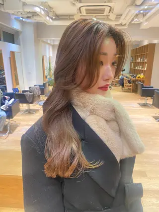 セミロング カラー 🎗️【ヘアセット 美眉】吉川玲🎗️のヘアスタイル