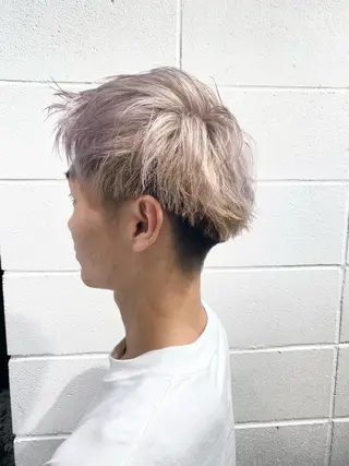 ショート カラー パーマ ヘアアレンジ メンズ ブリーチ　ハイトーン 特化🌈フジタハルキのヘアスタイル