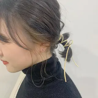 ミディアム ヘアアレンジ 甲斐 もあのヘアスタイル