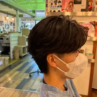 ショート カラー パーマ メンズ特化 美容師かずまのヘアスタイル