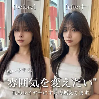 セミロング 似合わせレイヤー/ 透明感カラーのヘアスタイル