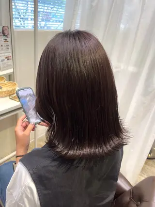ミディアム カラー 福本 梓のヘアスタイル