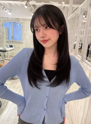 ロング カラー 【韓国ヘア×透明感 カラー】笹谷 莉未のヘアスタイル